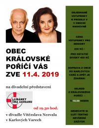 Pozvánka na divadelní představení v Karlových Varech dne 11.4.2019